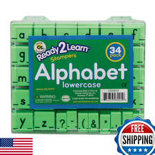READY 2 LEARN Alphabet Stamps Lowercase Small Set of 34 Letter Stampers Kids