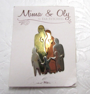NEW Mima & Oly Loving Family Pin - Four Kids Children Love Family of 6