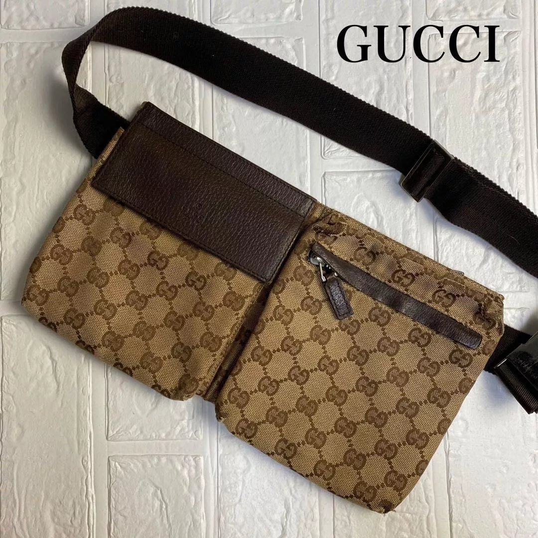 GUCCI authentique GG poche taille épaule sac ceinture sac fanny pack vintage d'occasion F/S