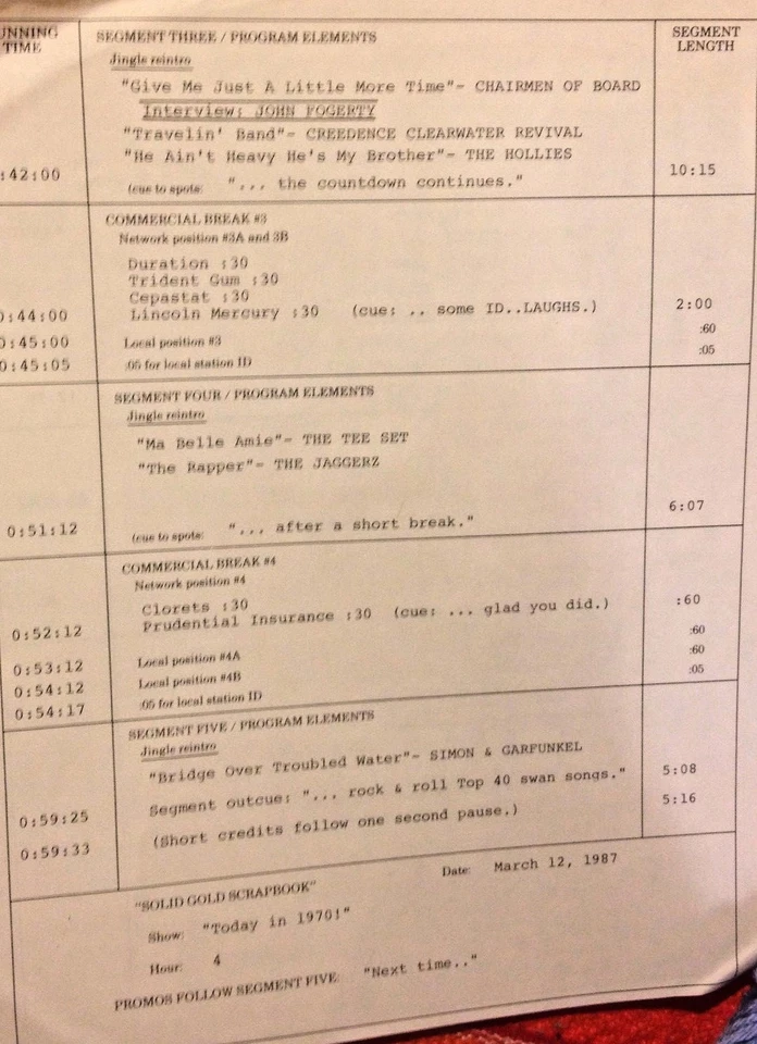 RADIO SHOW: 3/12/87 TODAY 70:JOHN LENNON,EDISON LIGHTHOUSE,BOBBY SHERMAN,TEE SET Foto 2 de 2
