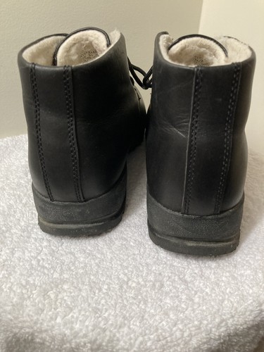 Ice Boaters Men Black Leather Faux Shearling Lined Winter Harbor Boots 9.5 Wide - Picture 6 of 19