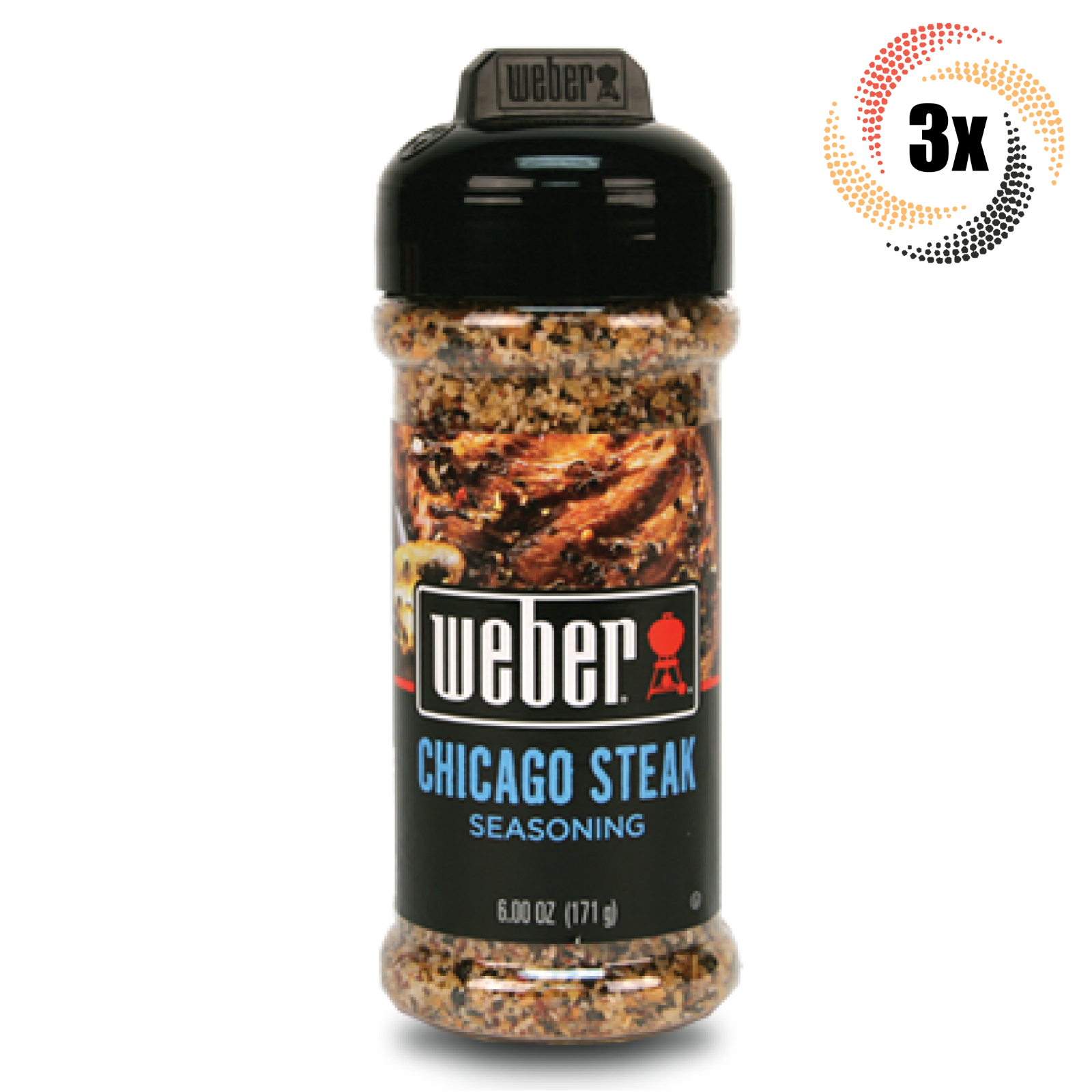 3x Shakers er Chicago Steak Flavor Seasoning 6oz Gluten & MSG