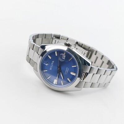Bulova Classic Surveyor 96B436 Blue Dial Stainless Steel Men's Automatic Watch