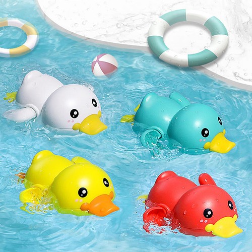 1~10Pc Baby Bath Toys Kids Cute Duck Clockwork Bathtub Swimming Pool Toy Wind Up
