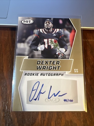 DEXTER WRIGHT 2019 Sage Hit Gold Rookie Autograph RC Auto #A84 NC State