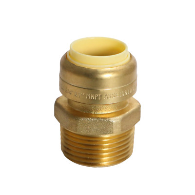 1 Pack XFITTING 3/4'' Push Fit x 1'' Male NPT Threaded Adapter, Lead Free Brass