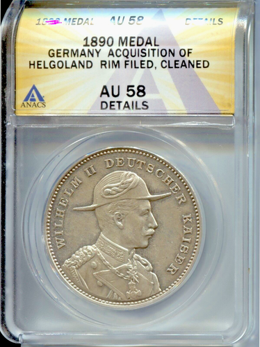 1890 WILHELM II - GERMANY AQUISITION OF HELGOLAND - SILVER - EC 8024