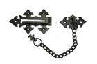 Black Cast Iron Gothic Style Door Bolt With Chain
