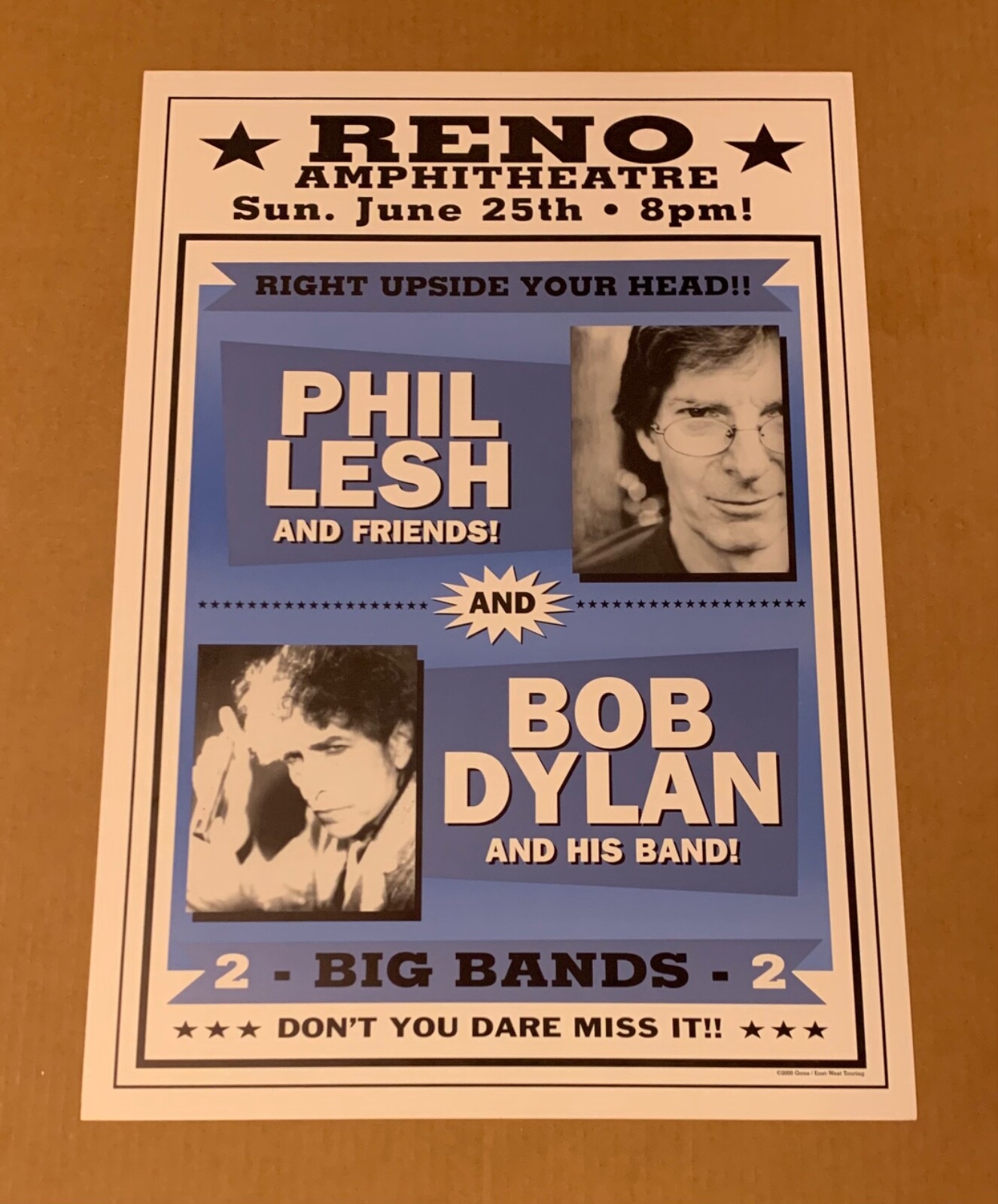 Bob Reno 2000 Bob Dylan Phil Lesh & Friends Concert Poster 6/25/00 Reno, NV ...