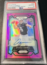 AIDAN O’CONNELL RC AUTO~2023 PANINI’PINK PRIZM’~PSA-10 Oconnell Rookie Autograph