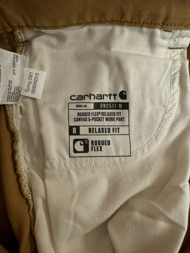 40x34 Carhartt Men's Hickory Rugged Flex Relaxed Fit Canvas Work Pants BN2517-M - Picture 10 of 10