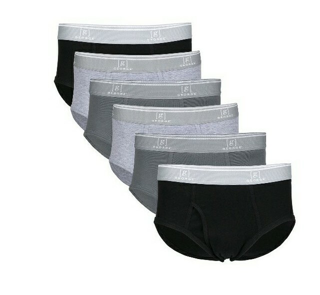 Men's 2xl Briefs 6pack Black and Grey Underwear Antimicrobial