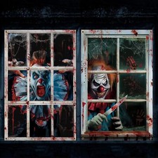 Halloween Curtain Window Poster Silhouette Decoration Blood , Cover Horror Theme