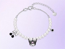 Kuromi Bracelet Women's Pure Silver Pearl Jewelry Accessories Birthday Gift