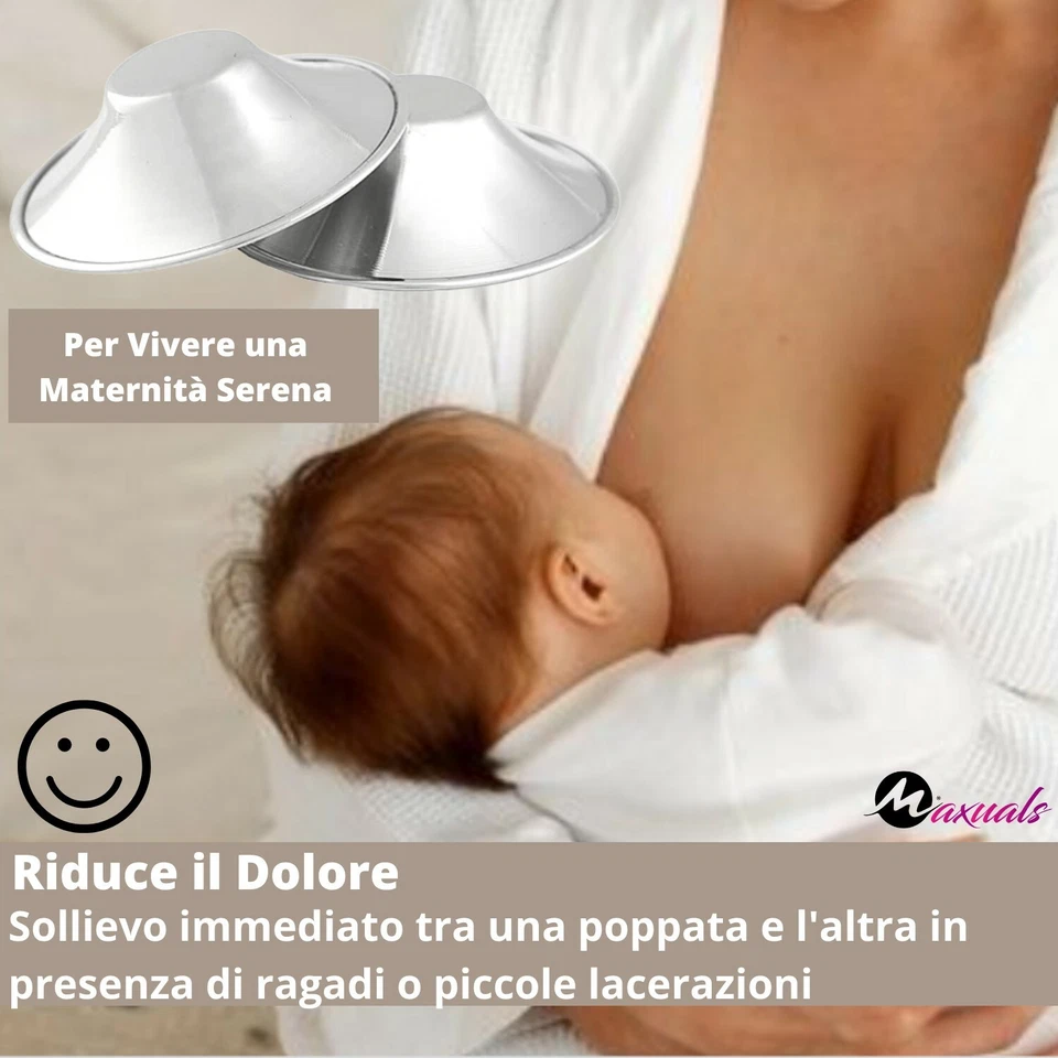 Coppette Argento capezzoli paracapezzoli in Argento puro cura naturale ragadi - Immagine 2 di 4