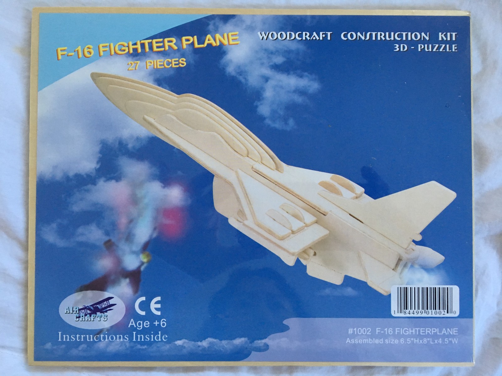 F16 Fighter Plane 3D PUZZLE WOODCRAFT CONSTRUCTION KIT eBay