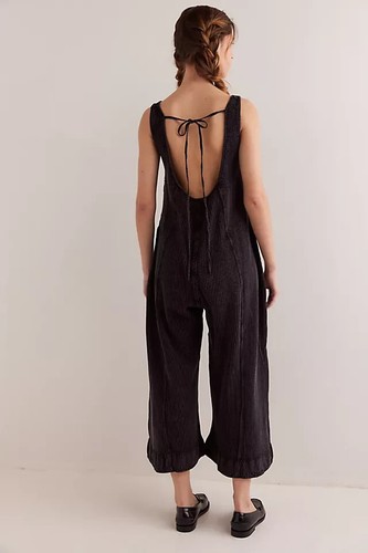 Mono Térmico Free People FP One Callie Una Pieza Piernas Anchas Espalda Abierta Nuevo M - Imagen 2 de 7