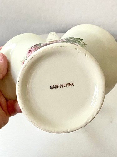 Vaso cesto manico in porcellana formalità di Baum Brothers arredamento casa - Foto 6 di 6