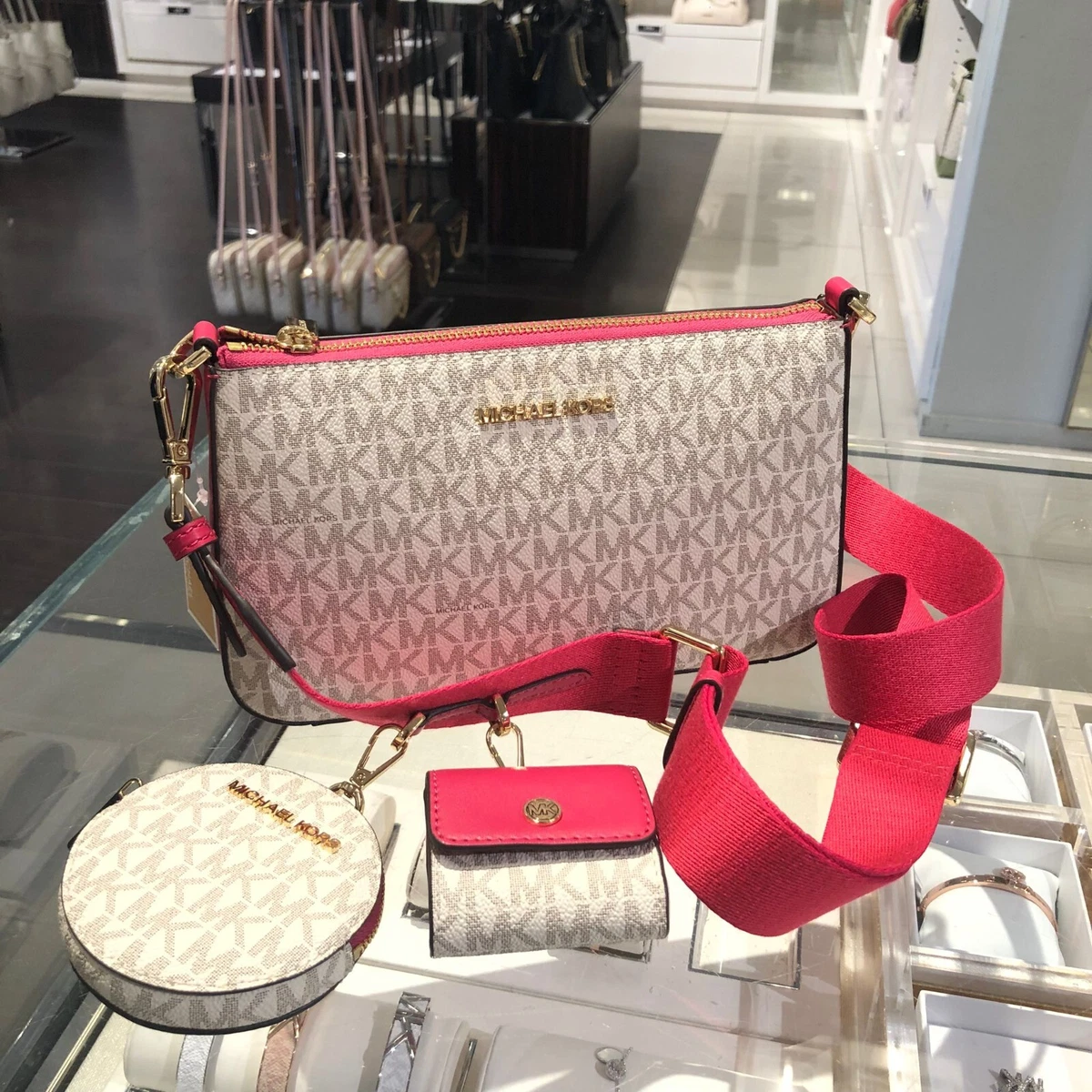 michael kors pink crossbody bag