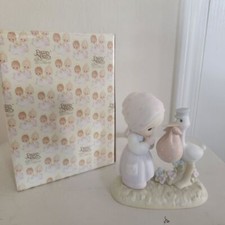 Precious Moments Joy on Arrival Heart Mark Baby Stork