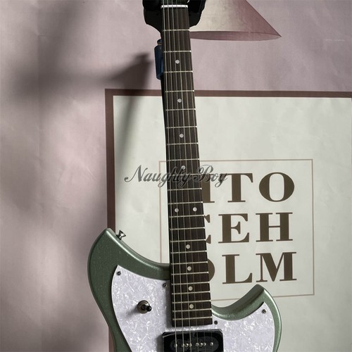 Pickup Chitarra Elettrica Blu Ghiaccio Metallizzato P-90 Solido Cromato Parti Bianco Battipenna - Foto 7 di 8