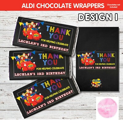 'YOU PRINT & SAVE' DIGITAL THE WIGGLES CHOC WRAPPER ALDI PARTY FAVOUR