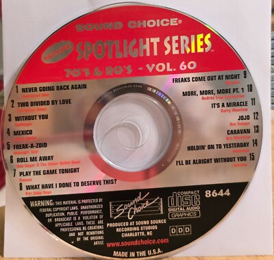 SC8644    70'S 80'S        SOUND CHOICE KARAOKE CDGS LOT  CHAR