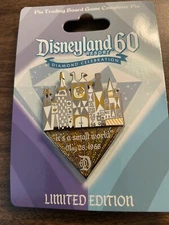 Disneyland 60th Anniversary Board Game It's a Small World Pin LE