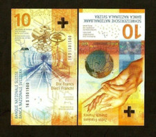Switzerland 10 FRANCS P-75 2016 x 1 Pcs Swiss Tunnel UNC World Currency BANKNOTE
