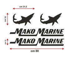 Coppia adesivi in vinile per imbarcazione nautica barca Mako Marine