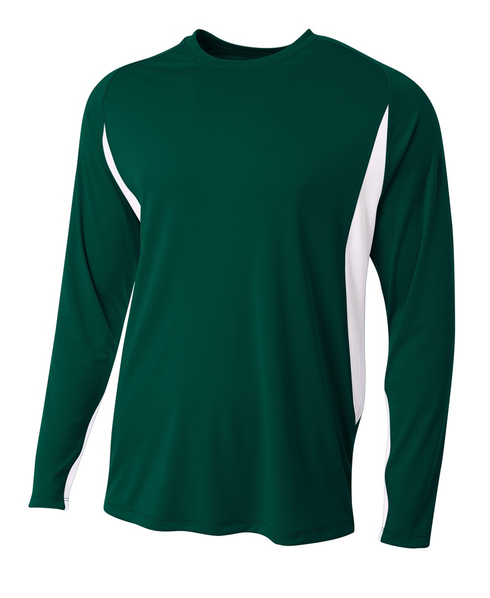 A4 Mens Micro Poly 4oz. Interlock Color Block Cooling Performance