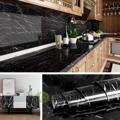 Rollo De Papel Mármol Tapiz Decorativo Autoadhesivo Para Sala Cocina Habitacion