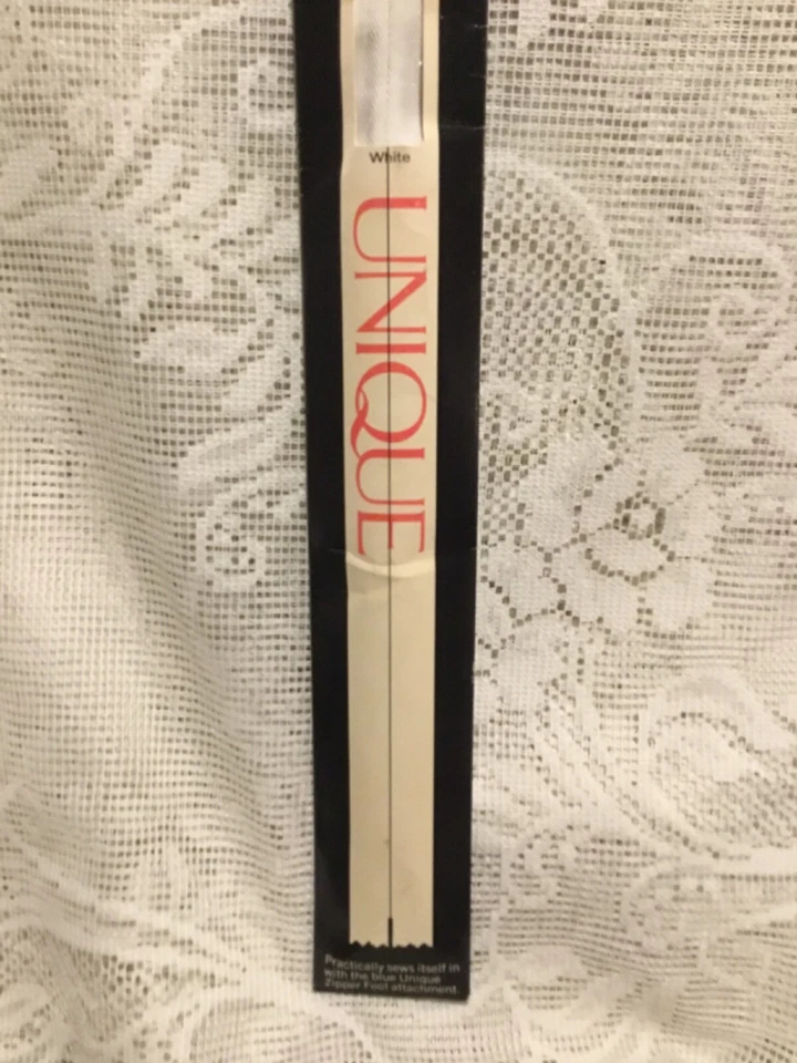 Vintage Unique Invisible Zipper New Old Stock White 20" 22" Polyester - Image 3 of 4