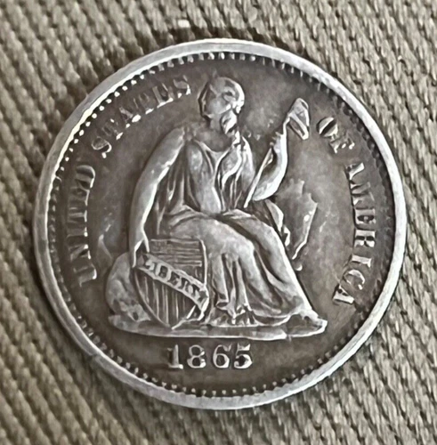 1865-s Seated Liberty Half Dime ,  XF , Scarce