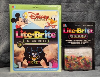 Disney Lite Brite Picture Refill Mickey Minnie & Refill Pegs New and Sealed.