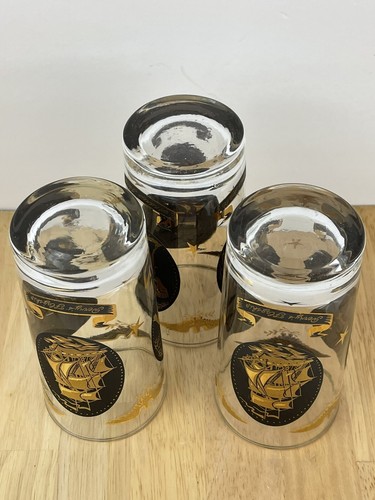 (3) Vintage Libby 1960’s Andrew Jackson Barware Glasses, golden rim Americana - Picture 5 of 9