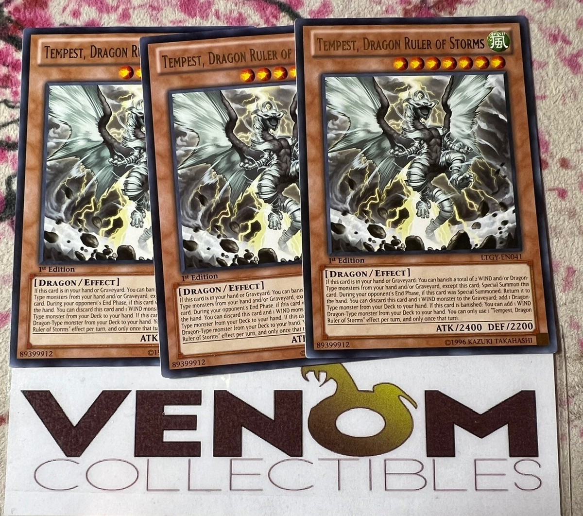 3x (M/NM) Tempest, Dragon Ruler of Storms LTGY-EN041 Rare 1st