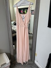 Bridesmaid Dress long Light Pink Chiffon Size 8-10