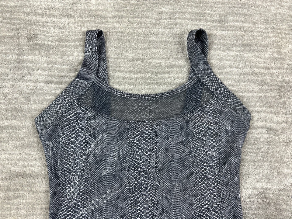 Top vintage Marcia Active Wear para mujer pequeño gris piel de serpiente hecho en EE. UU. Foto 2 de 4