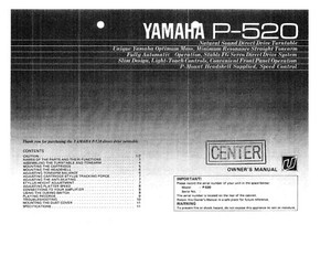 Yamaha P-520 Turntable Owners Manual | eBay