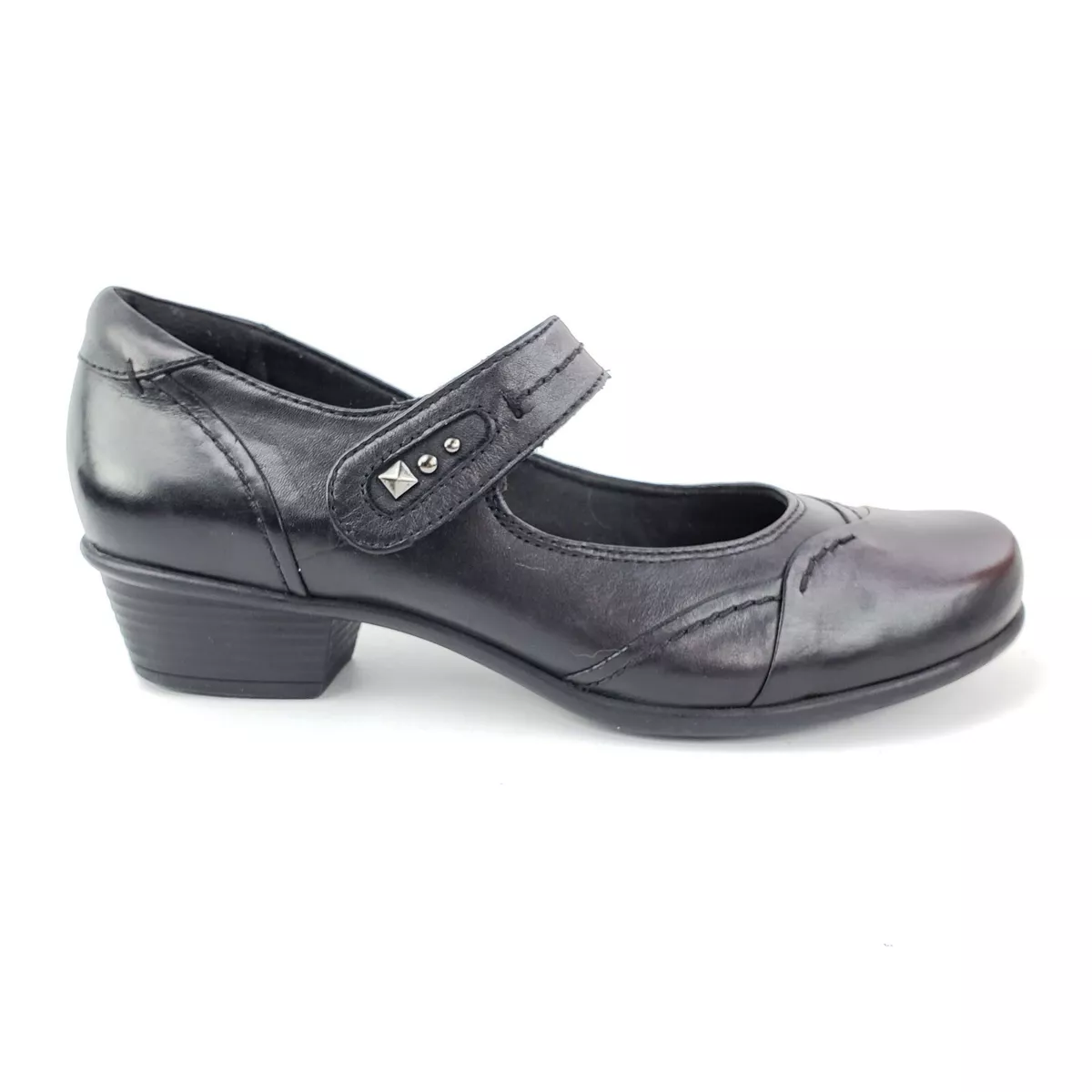 Earth Shoes Clover Black Leather Mary Jane Low Heels 7.5 M 110 eBay