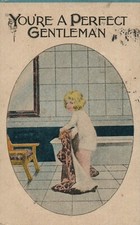Tarjeta postal You Are A Perfect Gentleman CS 458 niña rubia niños