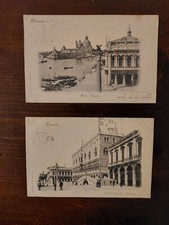 Coppia Cartoline Venezia Primi 900 Viaggiate
