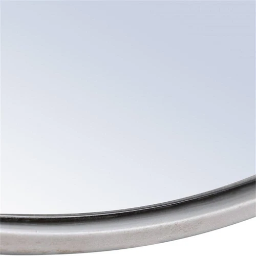 Elegant Decor Eternity 32" Round Metal Frame Mirror in Silver - Picture 7 of 8