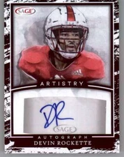 2022 SAGE Artistry Autograph White/Black Border Devin Rockette RC Rookie AUTO