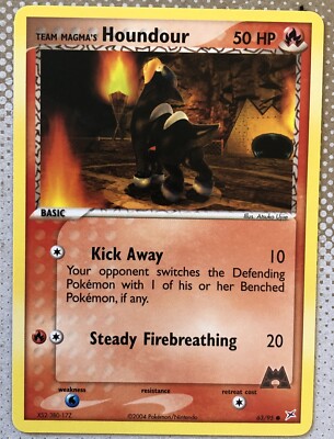 2004 Pokémon TCG Team Magma's Houndour 63/95 Regular Non-Holo