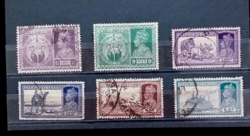 INDIA 6 USED STAMPS GOOD/FINE G021 Free Registered Mail - Picture 1 of 2