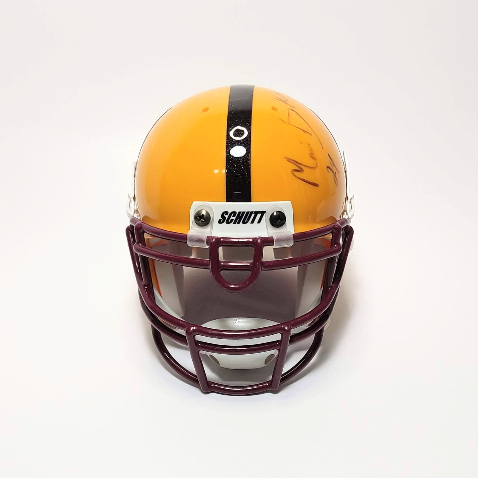 Mario Bates Signed ASU Schutt Mini Helmet Autograph Yellow Sparky #24 - Picture 2 of 4
