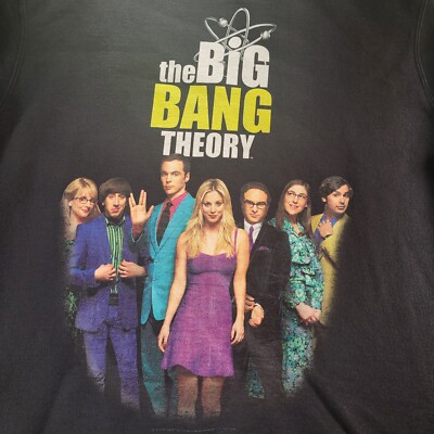 Big Bang Theory Charactors Screenprint Mens Large Port & Co. Black  Sweatshirt | eBay