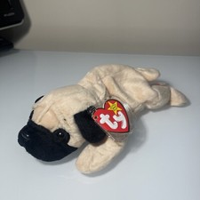 Ty Beanie Baby - PUGSLY the Pug Dog 8 Inch MWMTs - Stuffed Animal Toy